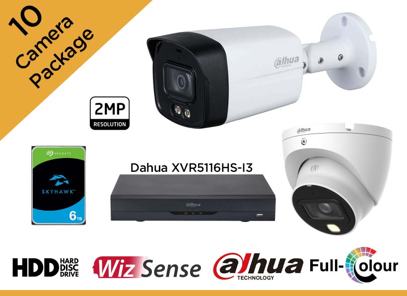 Dahua 2MP CCTV Camera Package - Set of 10 High-Definition Camera
