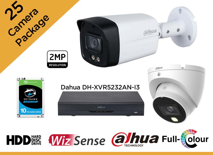 Dahua 2MP CCTV Camera Package - Set of 25 High-Definition Camera