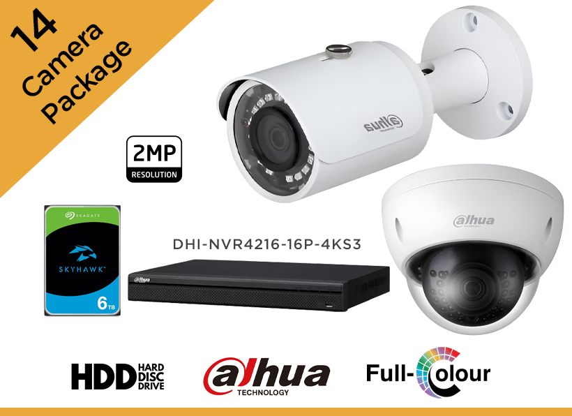 Dahua 2MP CCTV Camera Package - Set of 14 IP Camera
