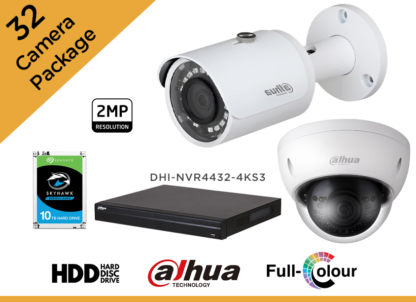 Dahua 2MP CCTV Camera Package - Set of 32 IP Camera