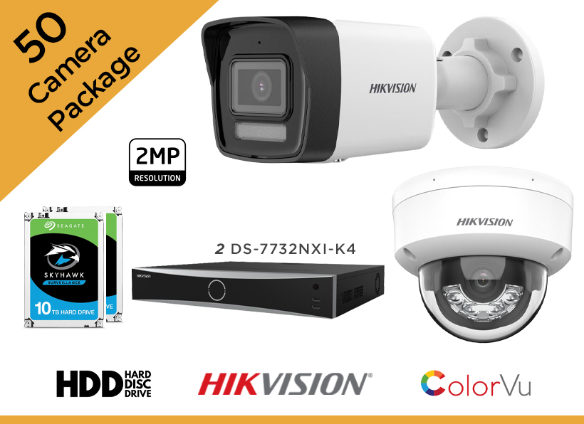 Hikvision 2MP CCTV Camera Package - Set of 50 IP Camera
