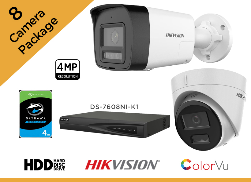 Hikvision 4MP CCTV Camera Package - Set of 8 IP Camera