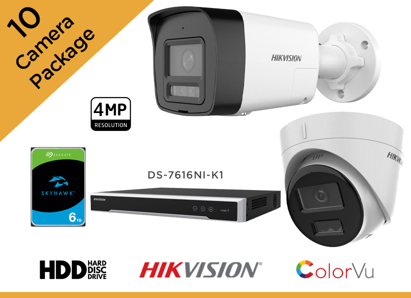 Hikvision 4MP CCTV Camera Package - Set of 10 IP Camera
