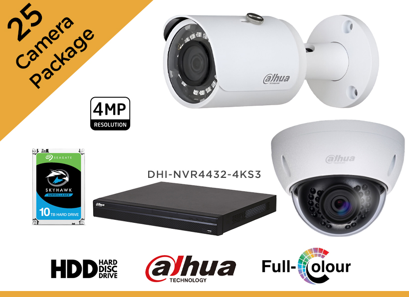 Dahua 4MP CCTV Camera Package - Set of 25 IP Camera