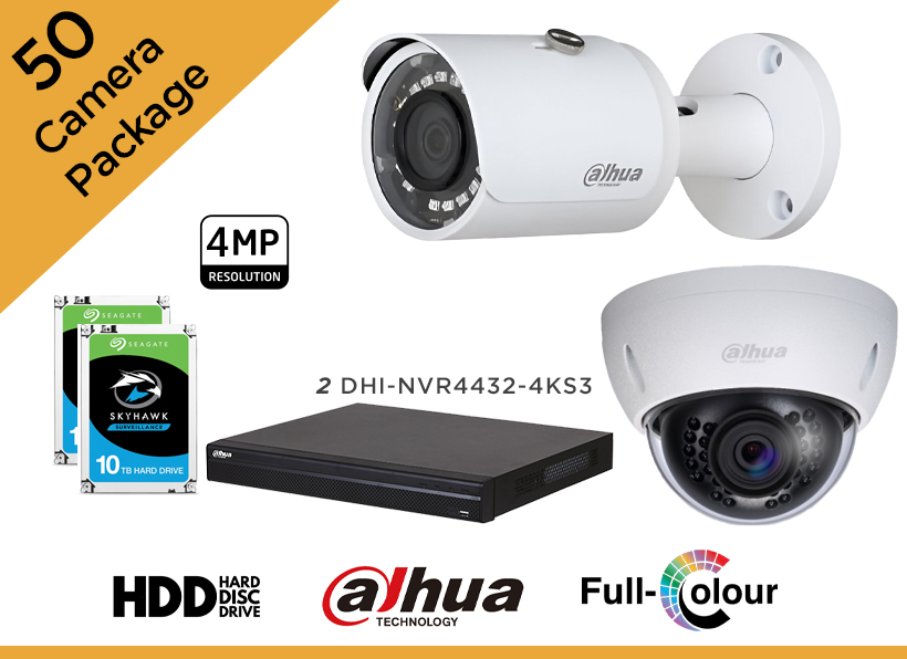 Dahua 4MP CCTV Camera Package - Set of 50 IP Camera